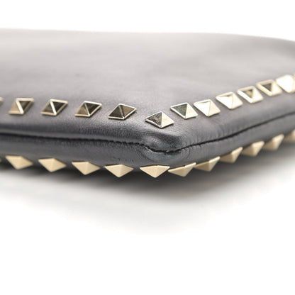 Valentino Garavani Vitello Large Rockstud Zip Wristlet Pouch Black 11 of 11