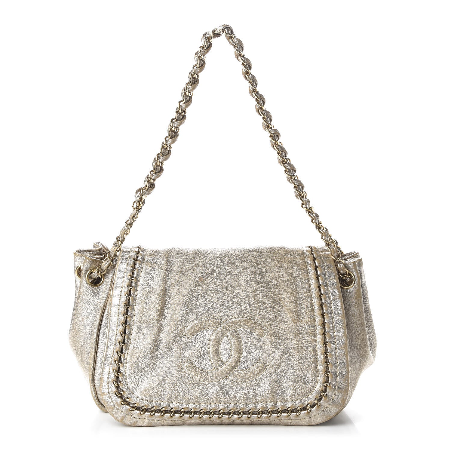 Chanel Metallic Goatskin Luxe Ligne Flap Light Gold 1 of 12
