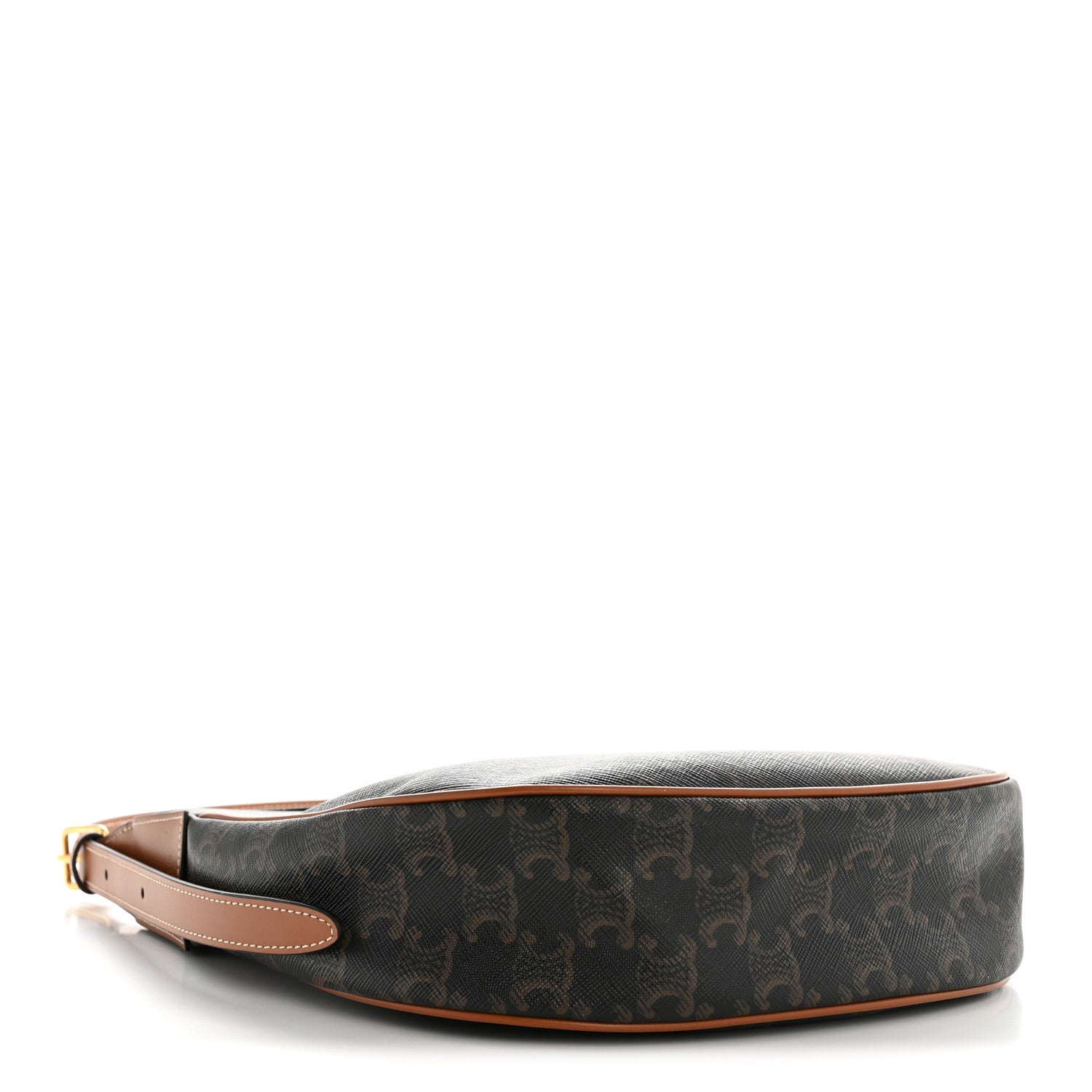Celine Calfskin Triomphe Canvas Small Heloise Shoulder Bag Tan 4 of 13