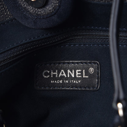 Chanel Canvas Small Deauville Tote Dark Blue 6 of 7