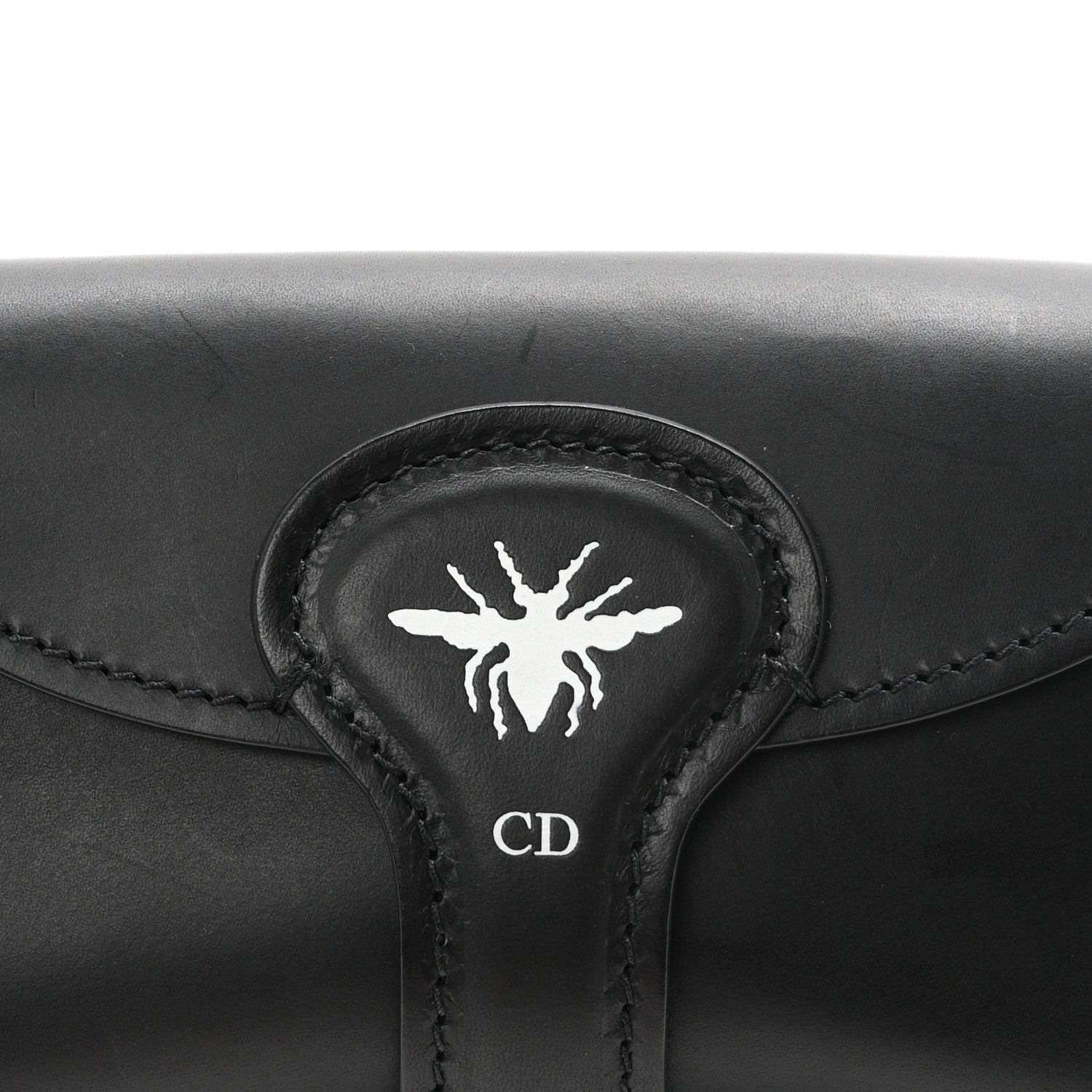 Christian Dior Grained Calfskin D-Bee Shoulder Bag Black 8 of 10