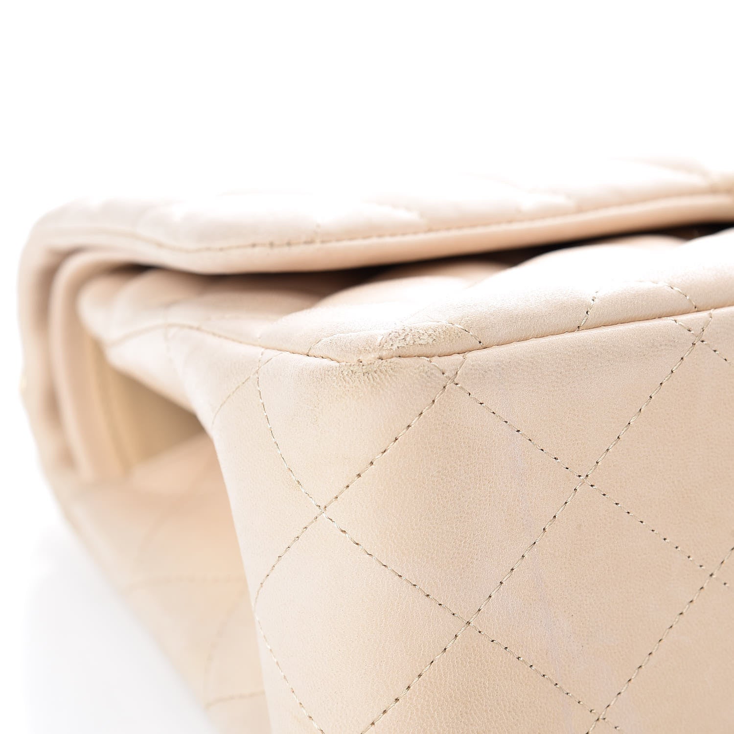 Chanel Lambskin Quilted Jumbo Double Flap Light Beige 13 of 21