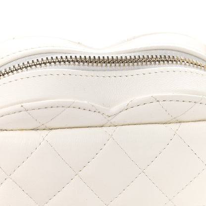 Chanel Lambskin Quilted CC In Love Heart Clutch With Chain White 11 of 12