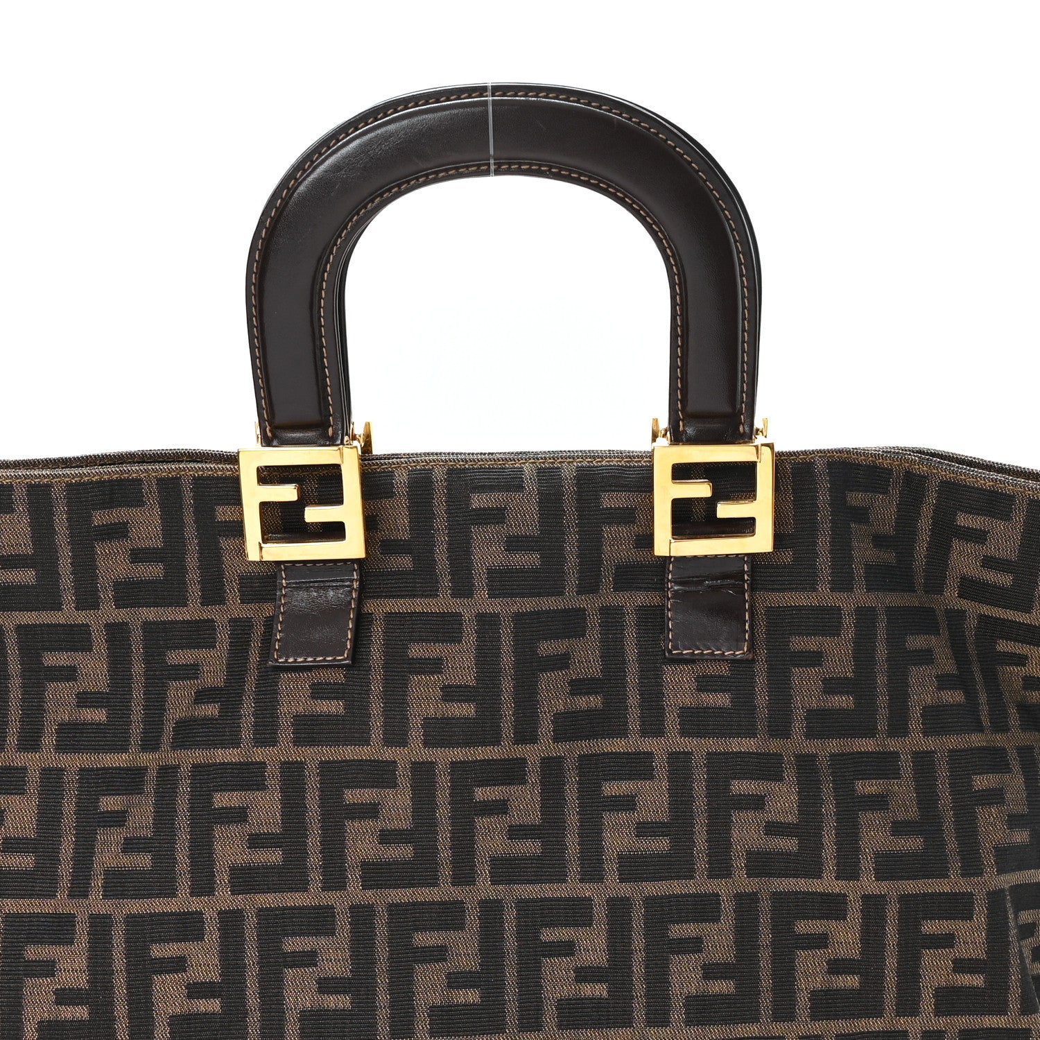 Fendi Zucca Top Handle Tote Tobacco 7 of 9