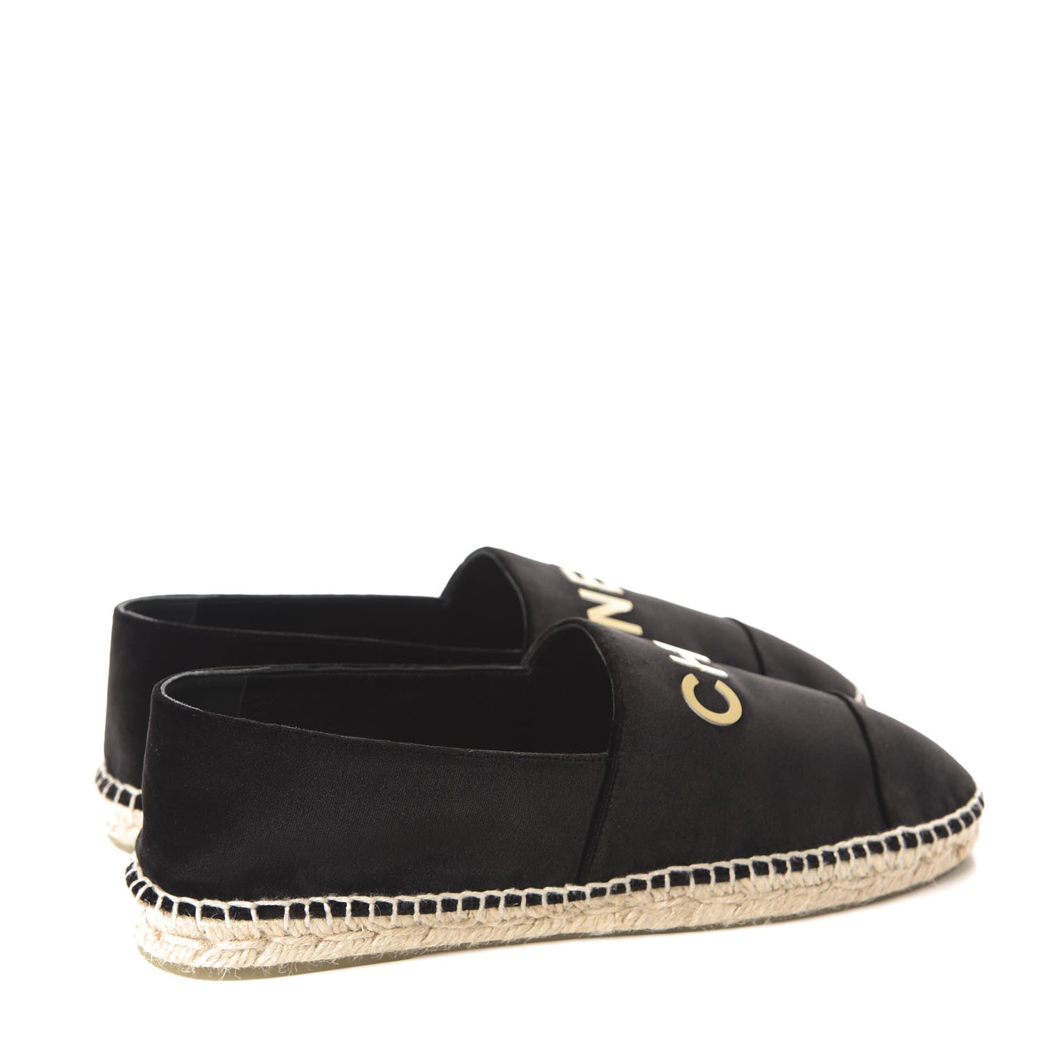 Chanel Velvet Logo Espadrilles 42 Black 4 of 9