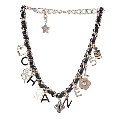 Chanel Lambskin Crystal CC Logo Charming Choker Gold Black 3 of 5