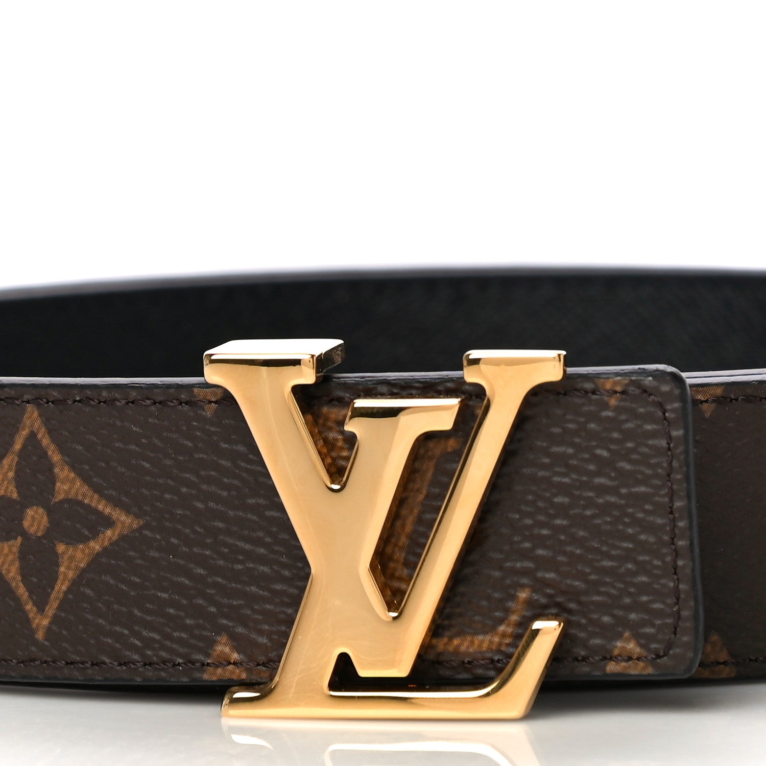 Louis Vuitton Calfskin Monogram 30mm LV Initiales Reversible Belt 75 30 Black 4 of 6