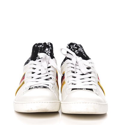 Gucci Calfskin Lace Ayers Sylvie Web New Womens Ace High Top Sneakers 35.5 White 2 of 9