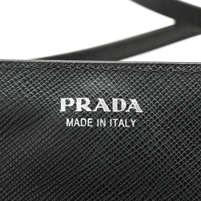 Prada Saffiano Metal Flap Wallet With Strap Black 14 of 17