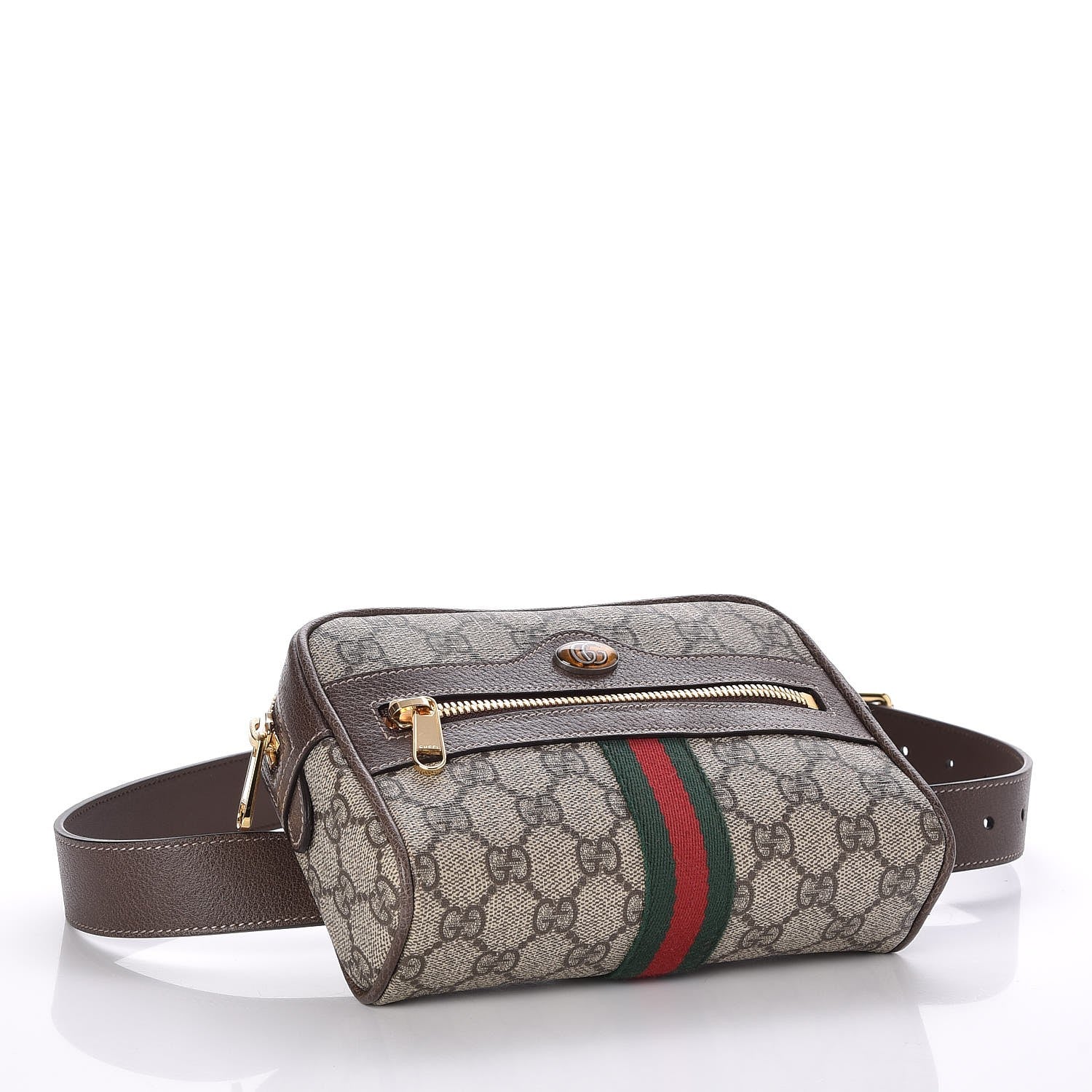 Gucci GG Supreme Monogram Web Small Ophidia Belt Bag 85 34 Dark Brown 4 of 7