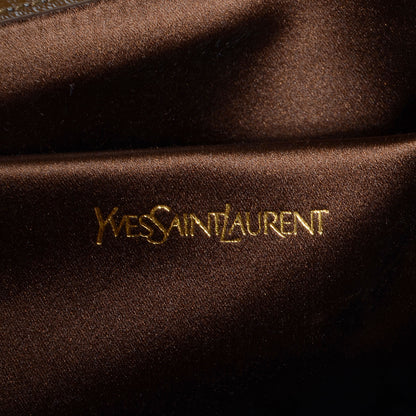 Saint Laurent Textured Patent Large Belle De Jour Clutch Tobacco 6 of 7