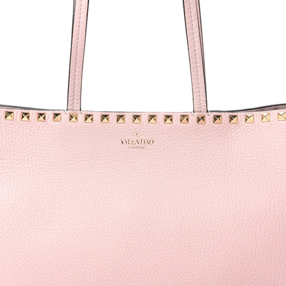 Valentino Garavani Grained Calfskin Small Rockstud Shoulder Tote Water Rose 9 of 9