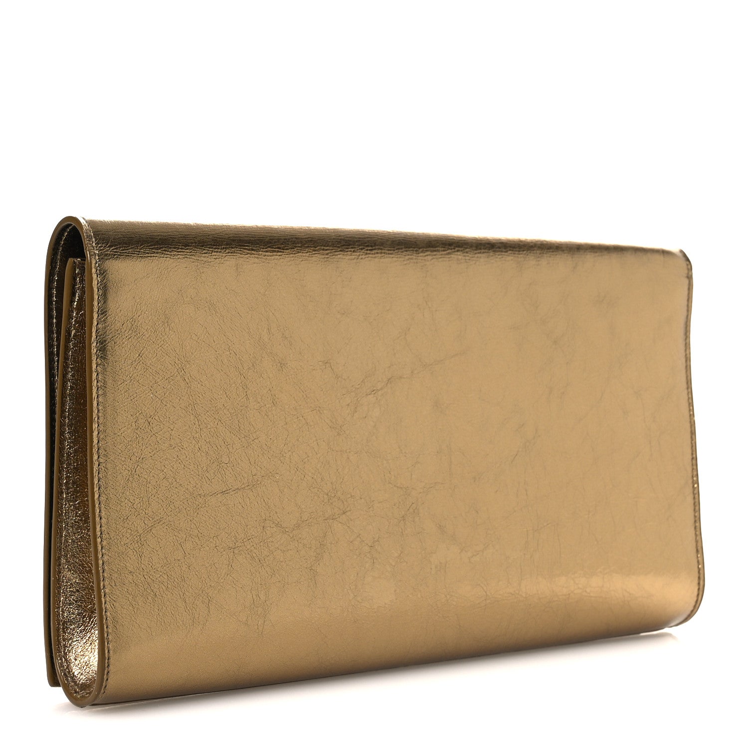 Saint Laurent Metallic Calfskin Monogram Large Belle De Jour Clutch Gold 3 of 12