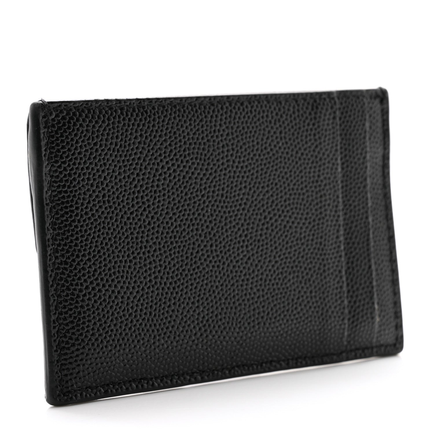 Saint Laurent Grain De Poudre Uptown Monogram Card Case Black 3 of 10