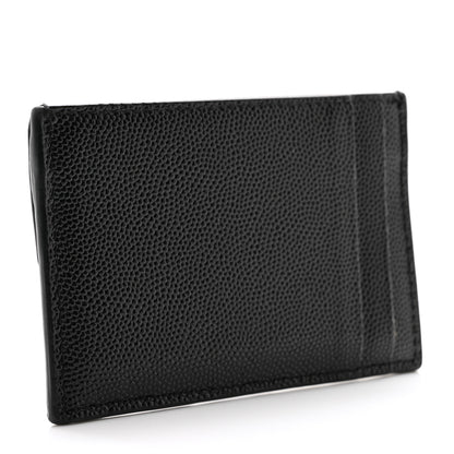 Saint Laurent Grain De Poudre Uptown Monogram Card Case Black 3 of 10