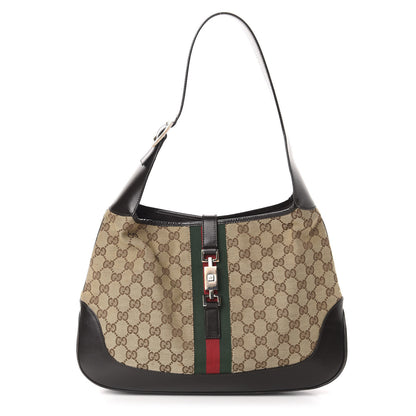 Gucci Monogram Web Jackie O Hobo Dark Brown 1 of 12