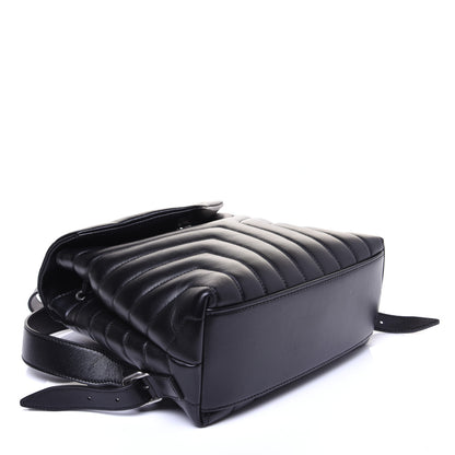 Saint Laurent Calfskin Y Quilted Monogram Small Loulou Backpack Black 3 of 12