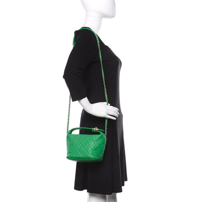 Chanel Lambskin Quilted Small Perfect Meeting Hobo Green 1 of 13