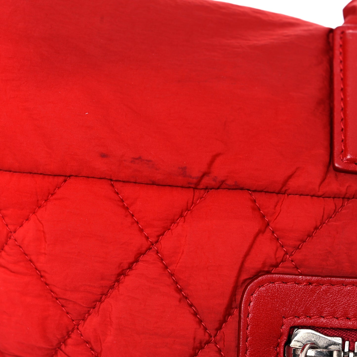 Nylon Quilted Medium Coco Cocoon Tote Red