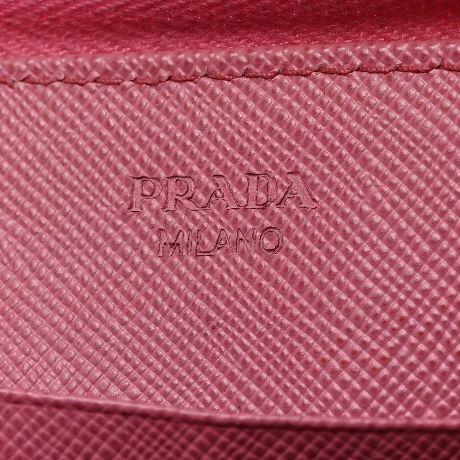 Prada Saffiano Metal Zip Around Wallet Begonia 6 of 8