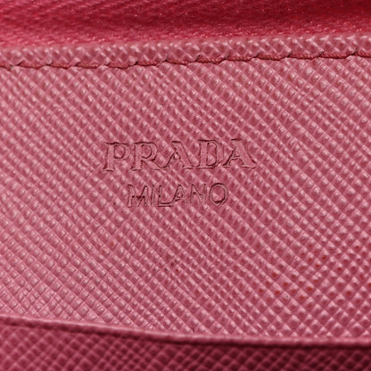 Prada Saffiano Metal Zip Around Wallet Begonia 6 of 8
