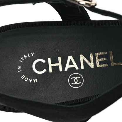 Chanel Pearl Slingback Sandals 41 Black 7 of 9