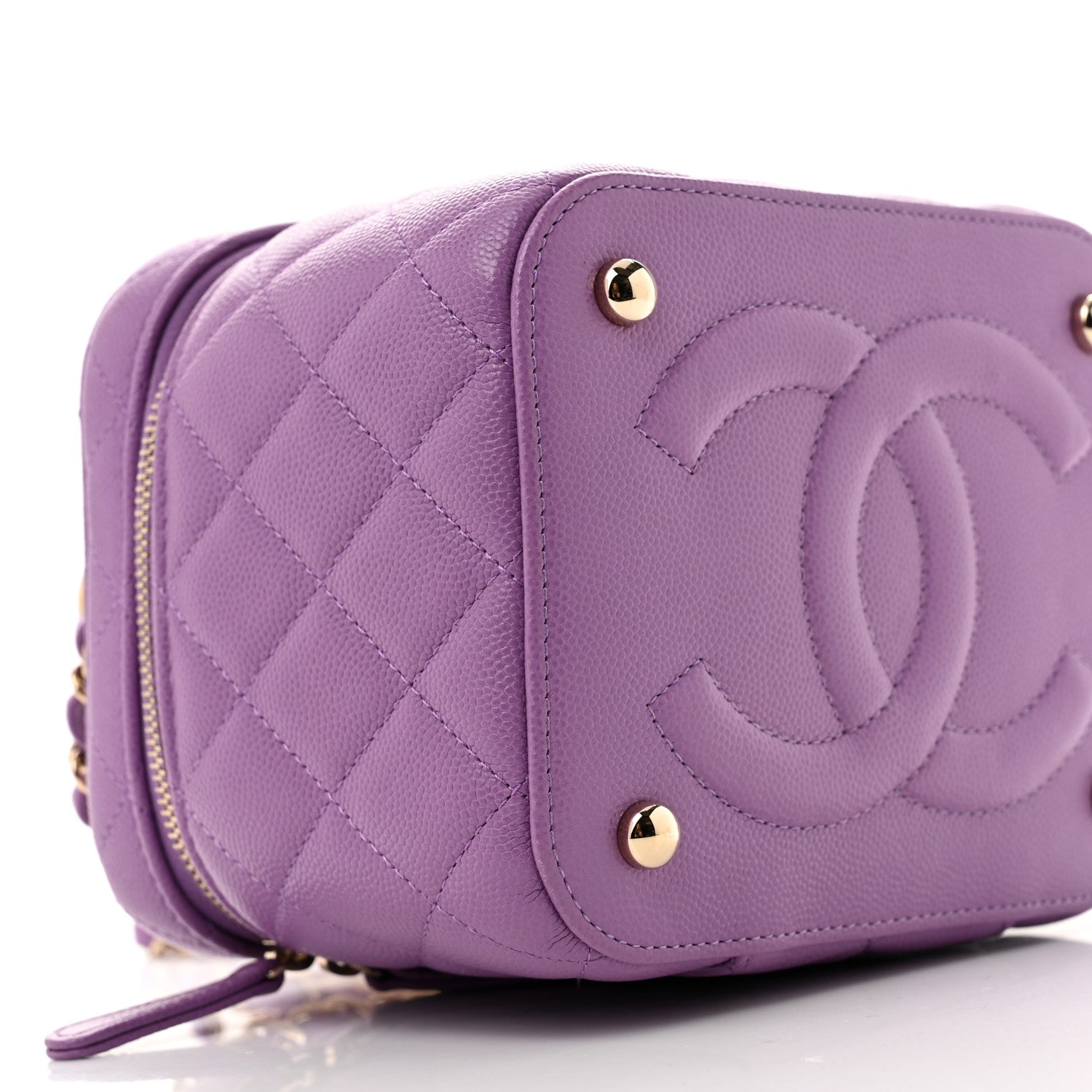 Chanel Caviar Quilted Small CC Vanity Case Purple 8 of 10