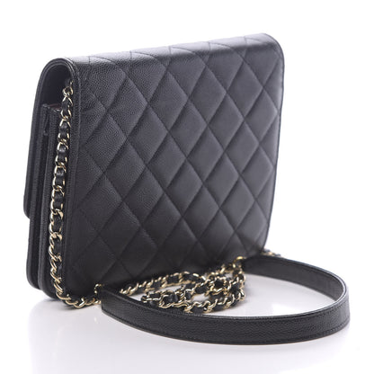 Chanel Caviar Quilted Square Wallet On Chain WOC Black 3 of 12
