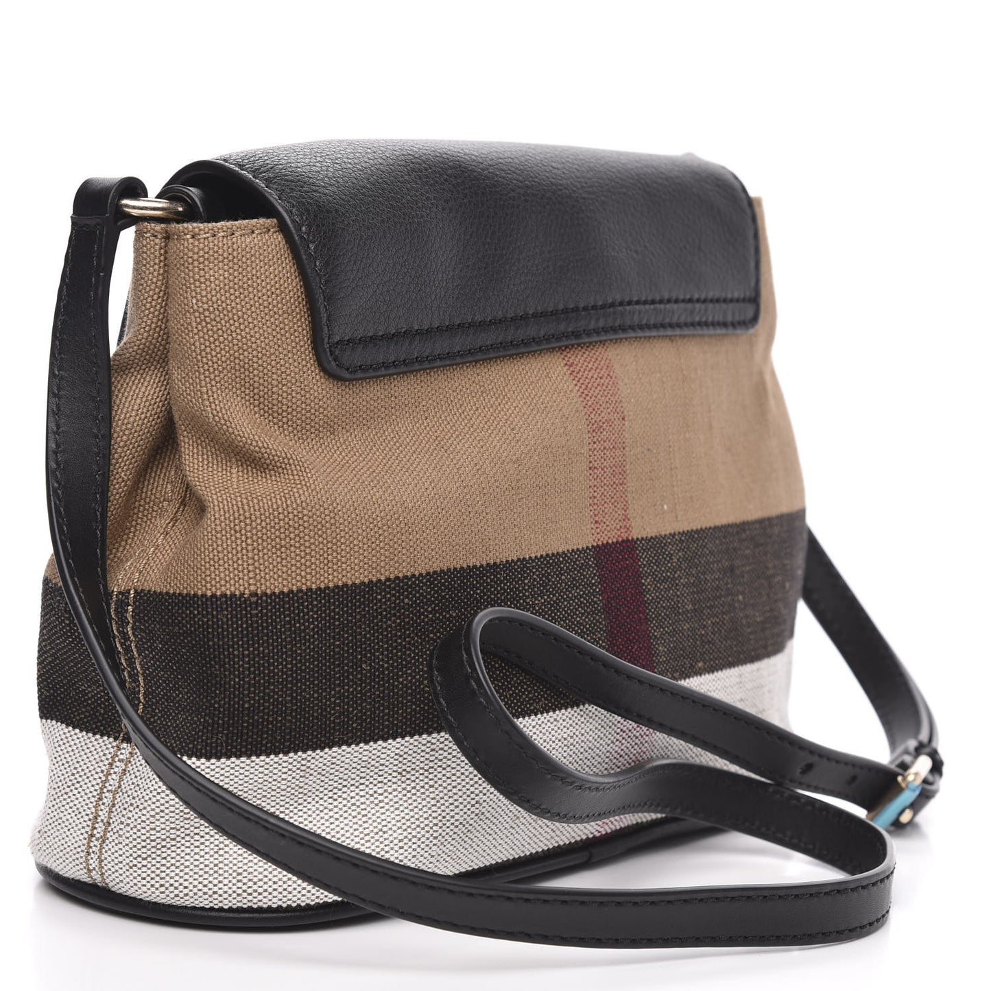 Mega Check Grainy Calfskin Small Gowan Messenger Bag Black
