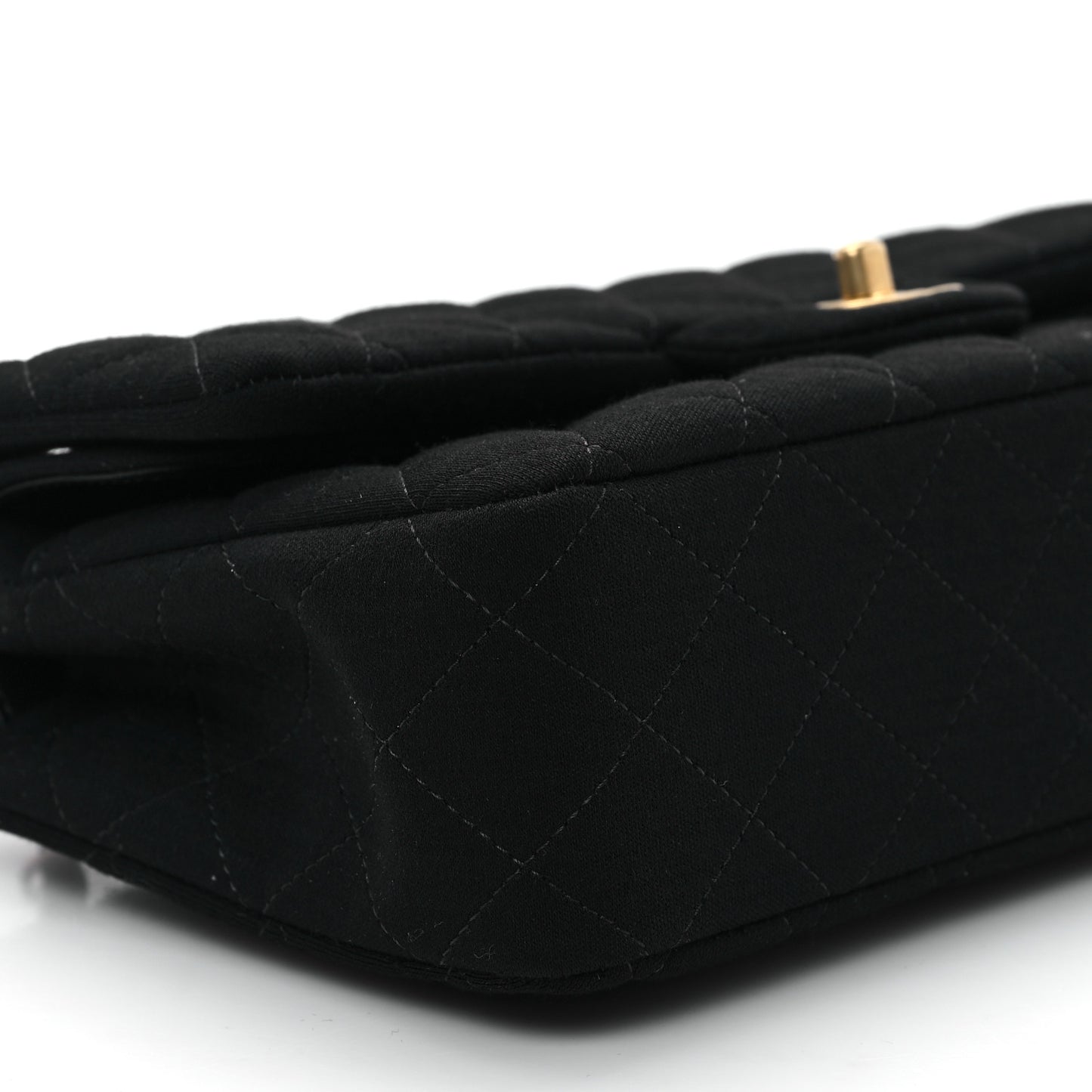 Jersey Quilted Medium Double Flap Black