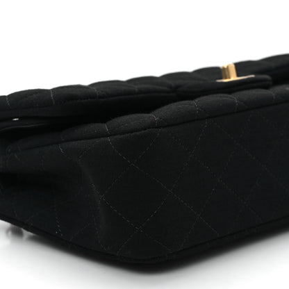 Chanel Jersey Quilted Medium Double Flap Black 9 of 10