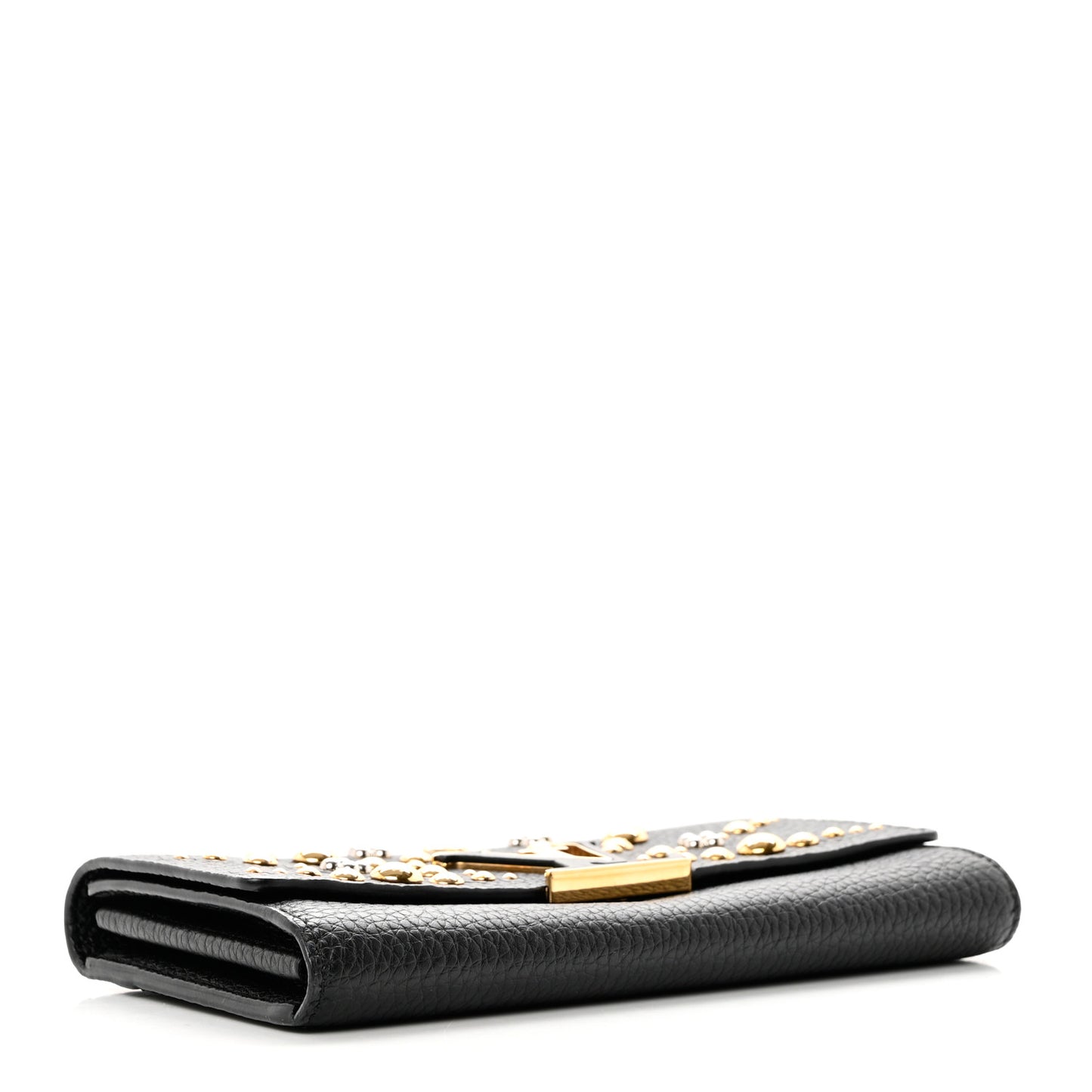 Taurillon Studded Sol Capucines Wallet Black