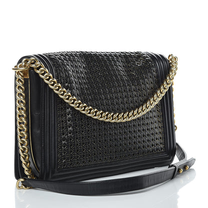 Chanel Braided Sheepskin Large Boy Reverso Flap Black 3 of 13