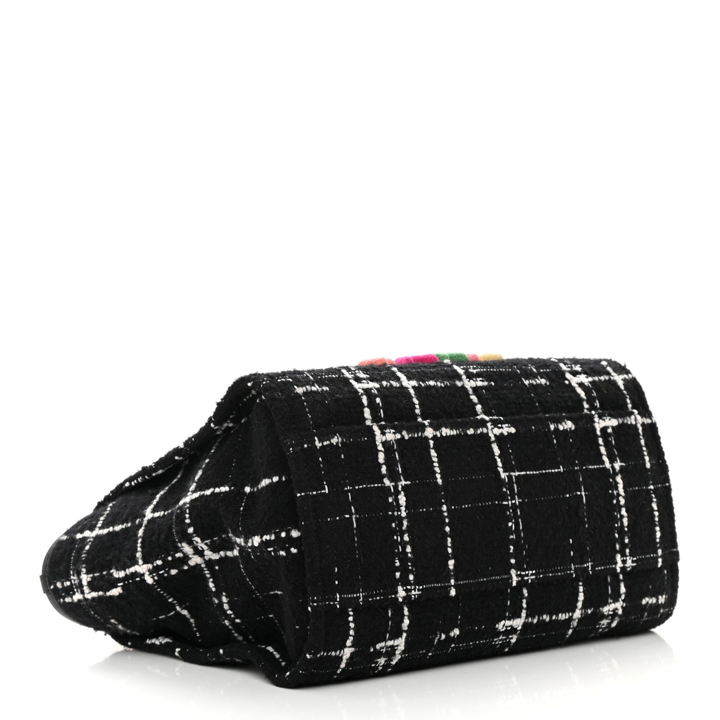 Tweed Medium Deauville Tote Black White Multicolor