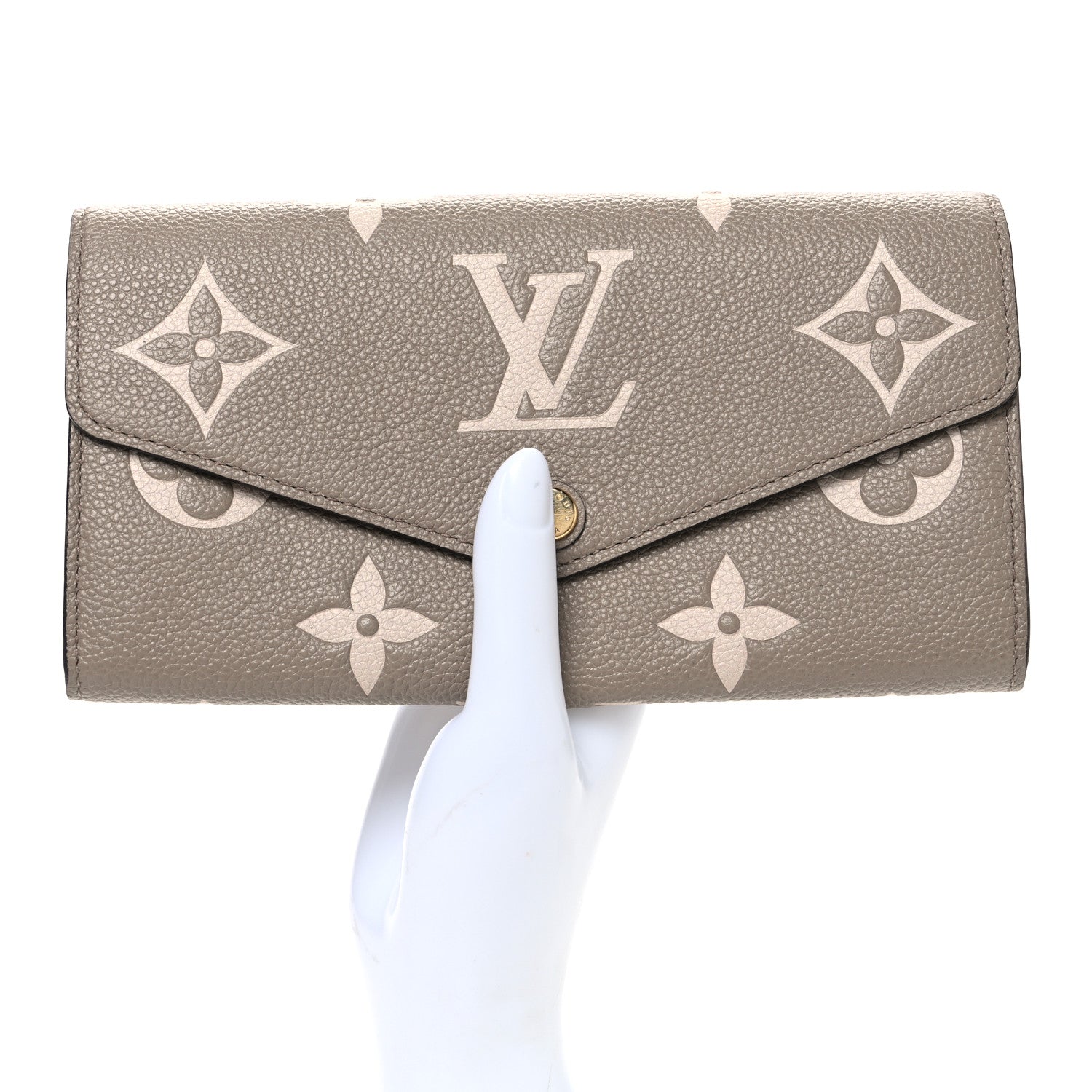 Louis Vuitton Empreinte Monogram Giant Sarah Wallet Tourterelle Creme 2 of 6
