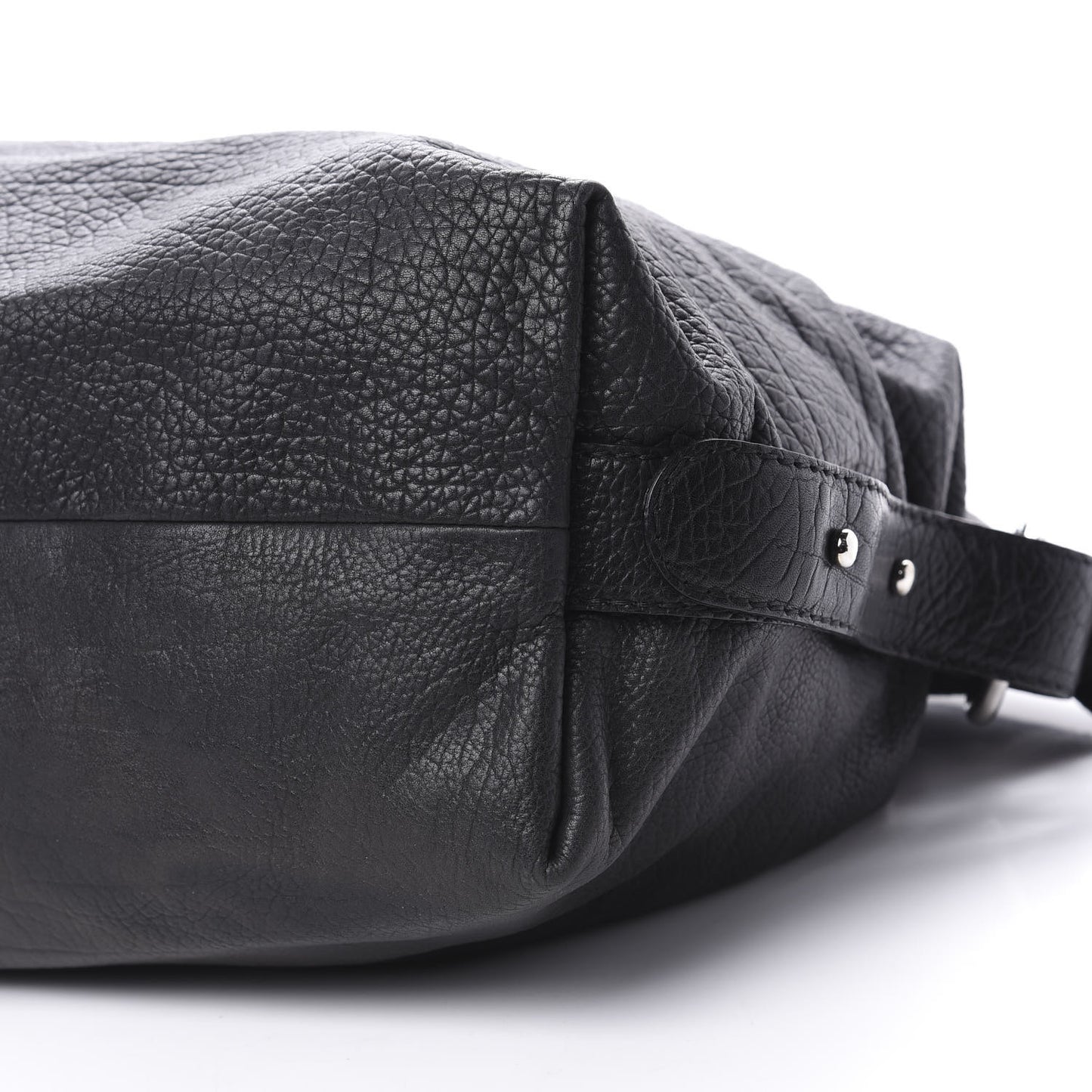Calfskin Large Bamboo Bar Shoulder Bag Black