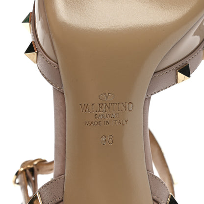 Valentino Garavani Patent Nappa Rockstud Ankle Strap 65mm Pumps 38 Poudre 6 of 7