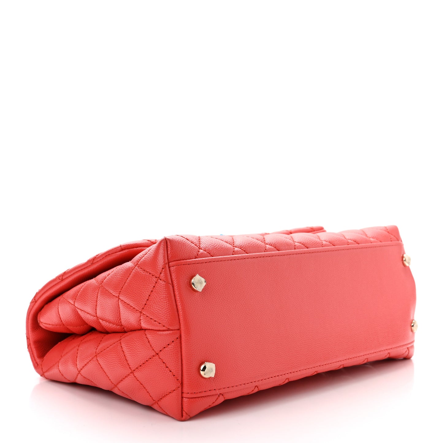 Caviar Quilted Small Coco Handle Flap Red