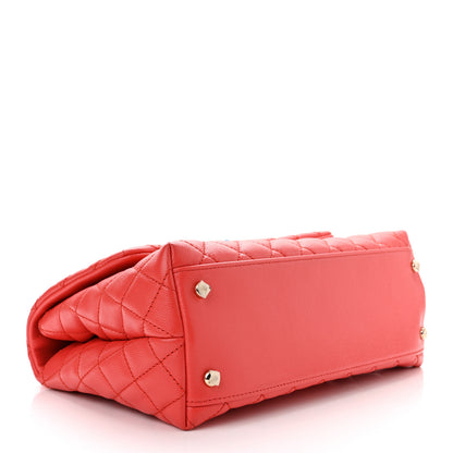 Chanel Caviar Quilted Small Coco Handle Flap Red 4 of 10