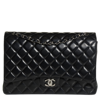 Chanel Lambskin Quilted Maxi Double Flap Black 1 of 9