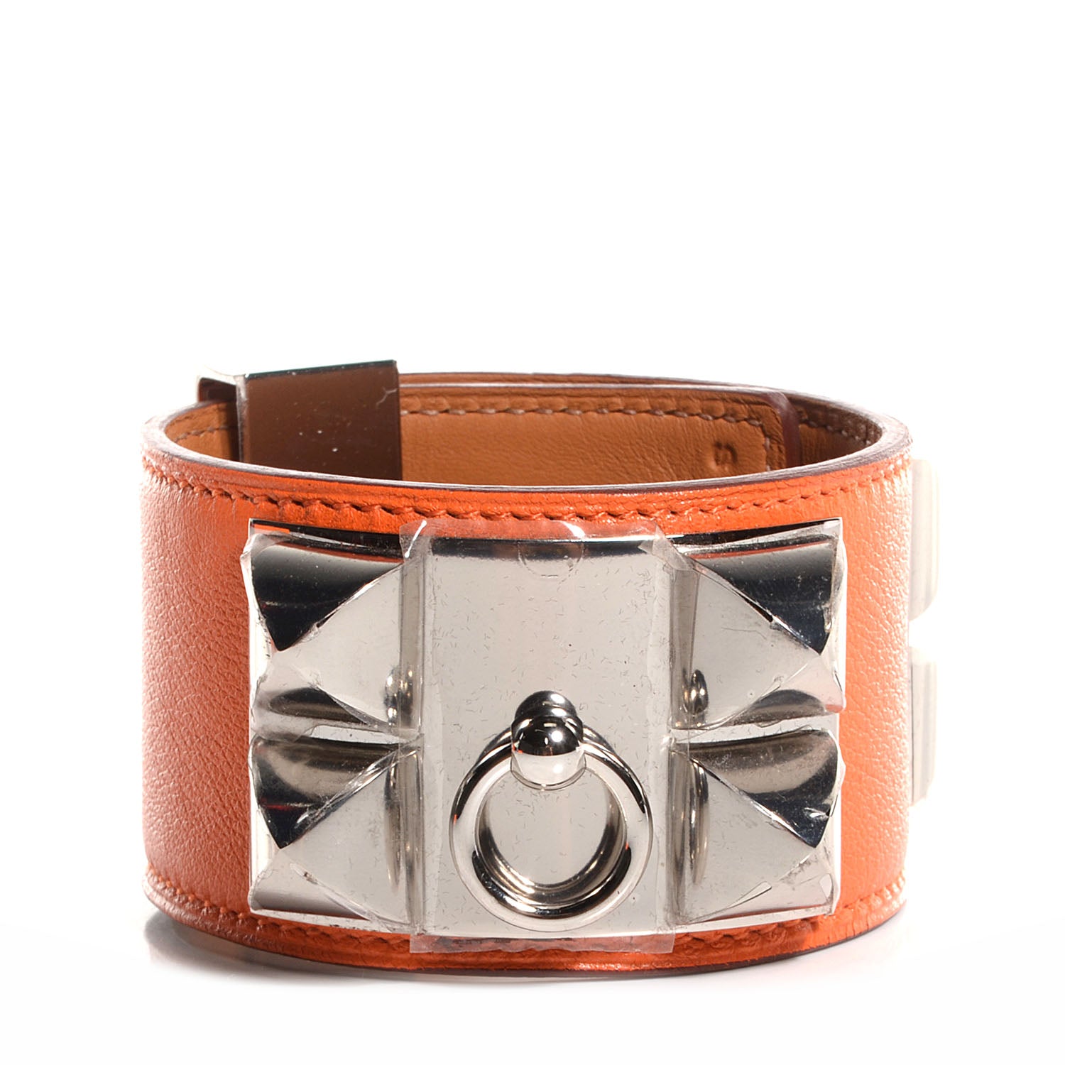 Hermes Veau Swift Collier de Chien CDC Small Bracelet Orange 1 of 8