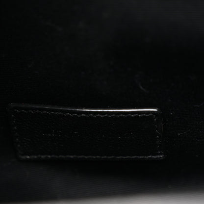 Saint Laurent Grain De Poudre Matelasse Chevron Monogram Envelope Clutch Black 7 of 8