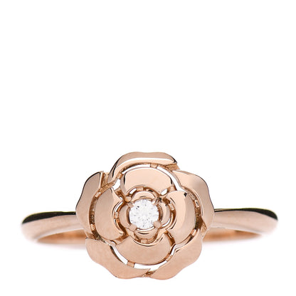 Chanel 18K Rose Gold Diamond Extrait de Camelia Ring 56 7.5 1 of 7