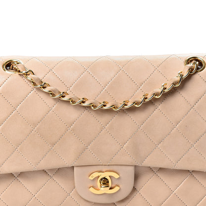 Chanel Lambskin Quilted Medium Double Flap Beige 7 of 10