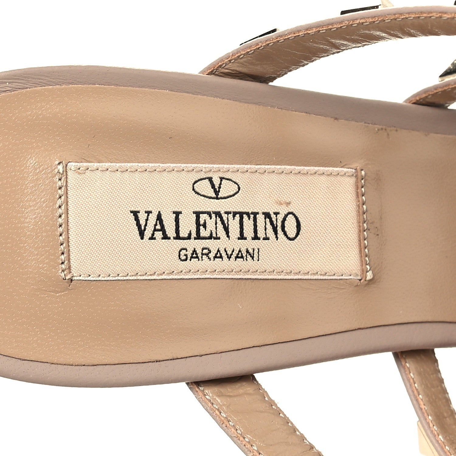Valentino Garavani Calfskin Rockstud 90mm Cage Mules 36.5 Poudre 7 of 8