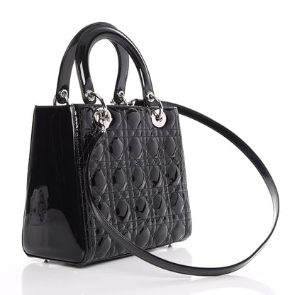 Christian Dior Patent Cannage Medium Lady Dior Black 3 of 7