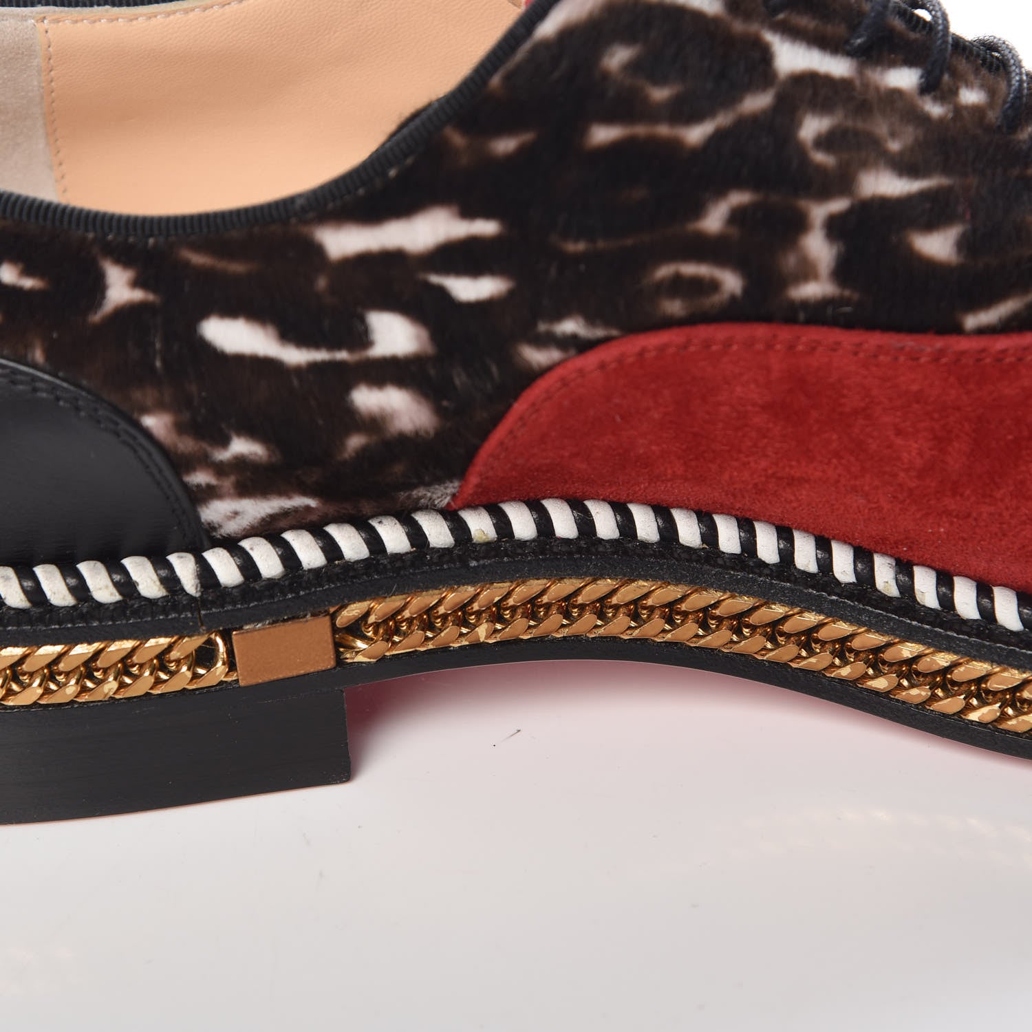 Christian Louboutin Calf Hair Suede Chain Trim Womens Latcho Oxfords 39 11 of 16