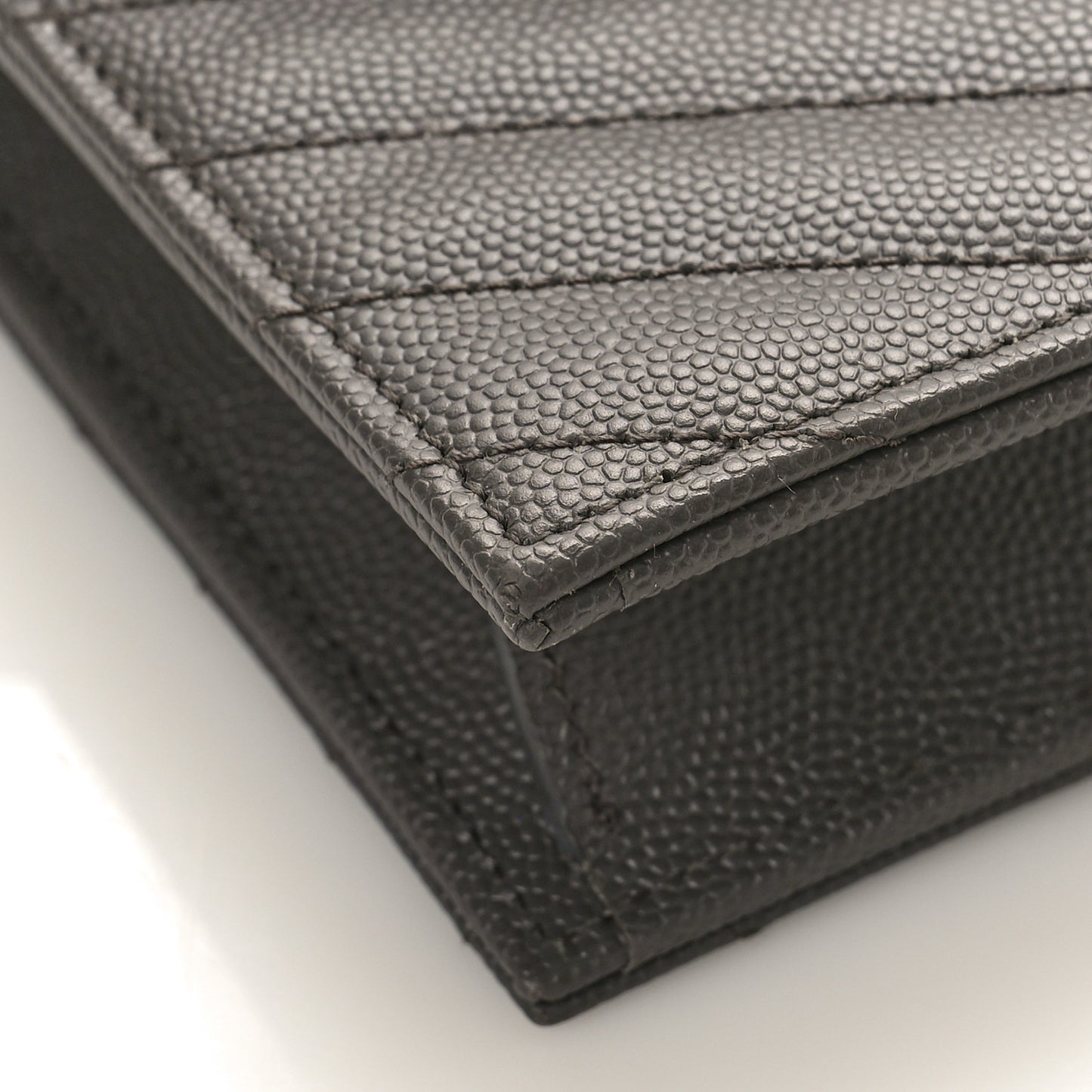 Grain De Poudre Matelasse Chevron Monogram Envelope Chain Wallet Coal