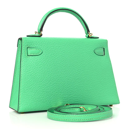Hermes Chevre Mysore Mini Kelly Sellier 20 Vert Comics 3 of 11