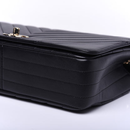 Chanel Calfskin Chevron Quilted Medium Statement Flap Black 7 of 17